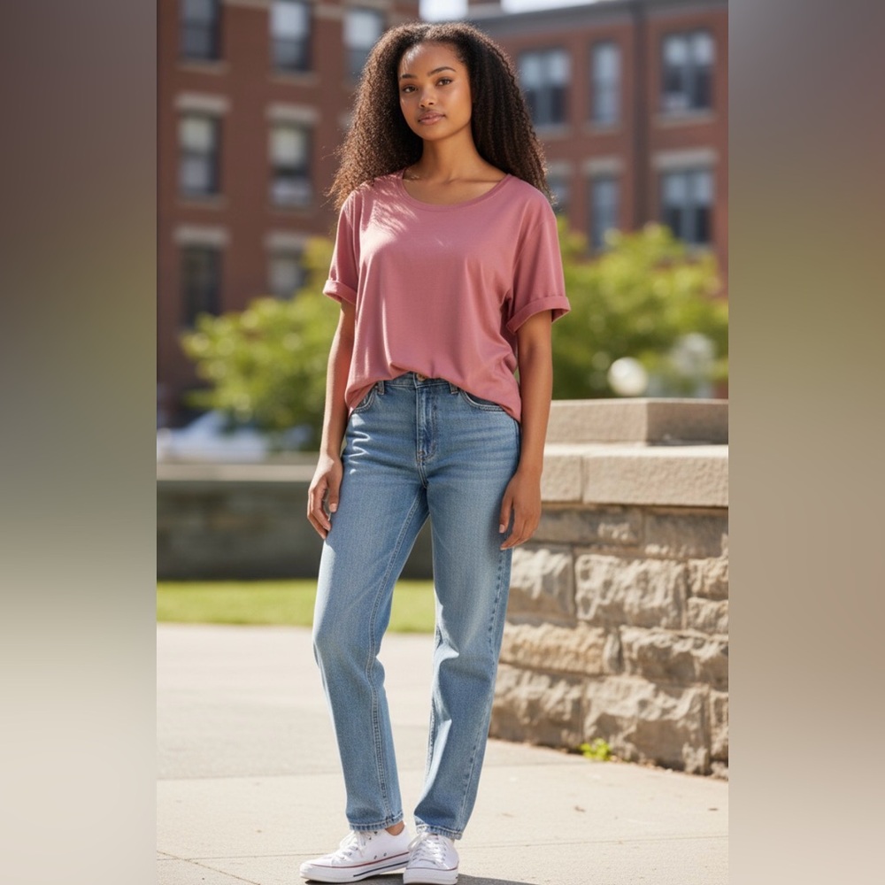 STYLUS Women's Short Sleeve Dusty Rose Tee - Picture 3 of 8